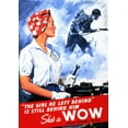 thumbnail image 1 of Woman ordnance worker poses with a wrench, her man is shown in uniform fighting on the front lines. Poster Print by War Department (18 x 24), 1 of 1