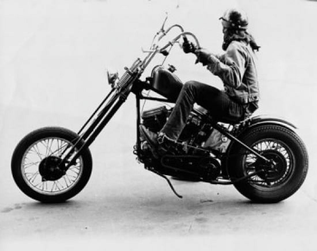 Woman riding a motorcycle Canvas Art - (24 x 36)