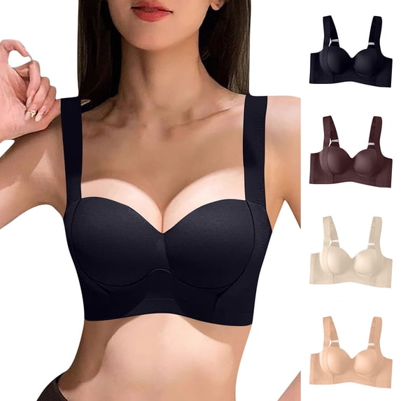 Woman's Bras No Underwire Push Up Full Coverage Lightweight Solid Color Spaghetti Strap Women's Bralettes Breathable Underwear Daily Bra Beige M