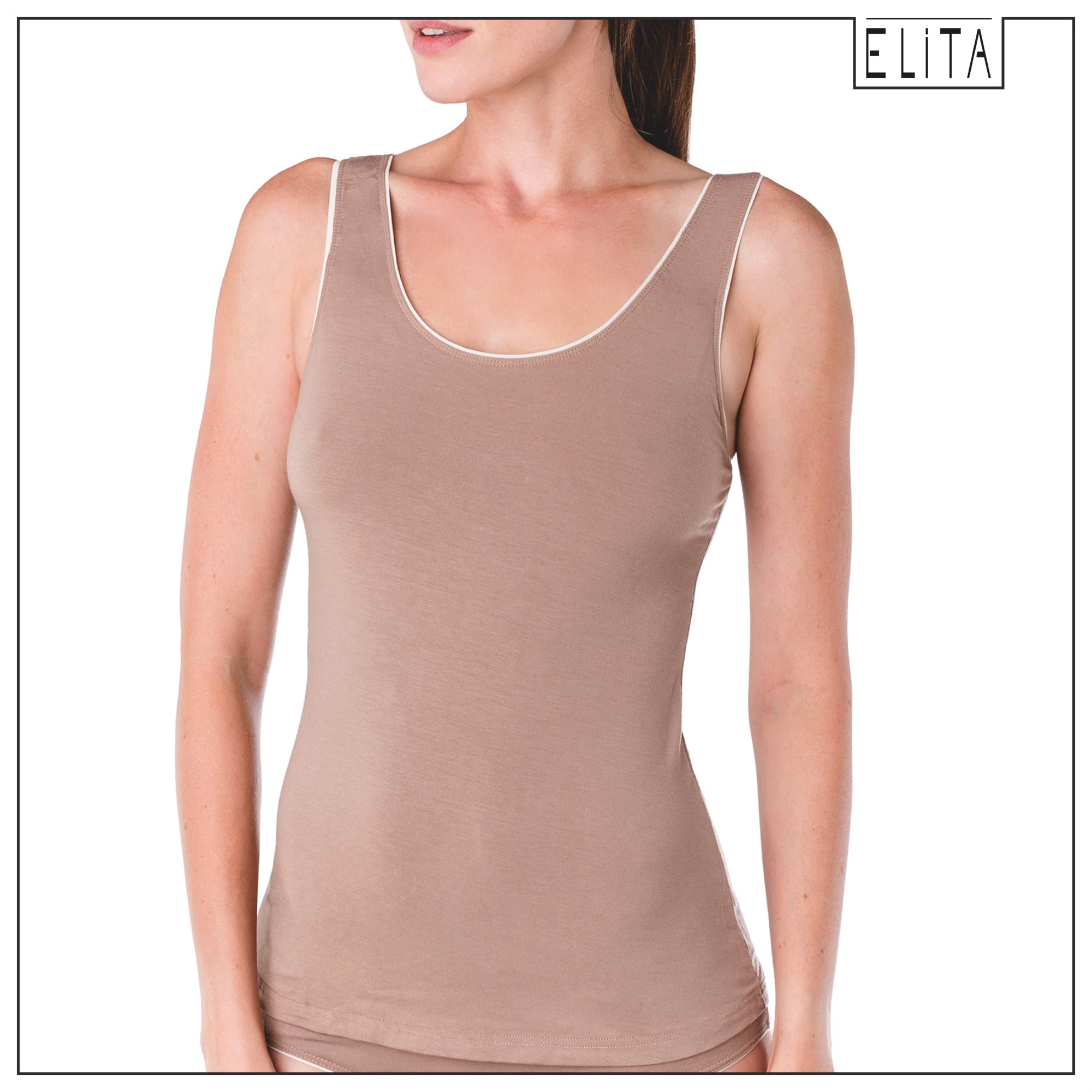 Elita Women's Metropolis Built-Up Camisole with Light Support, Black,  X-Large : : Clothing, Shoes & Accessories