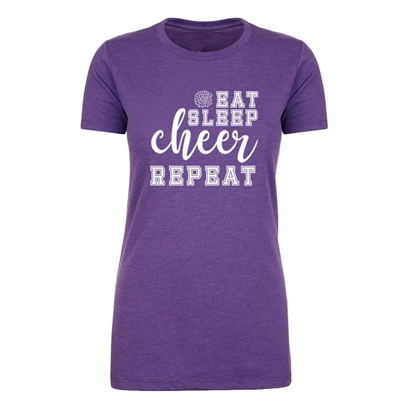 Woman's Cheer Day T-shirts, Woman's Crew neck shirts, Cheer Shirts - Eat Sleep Cheer