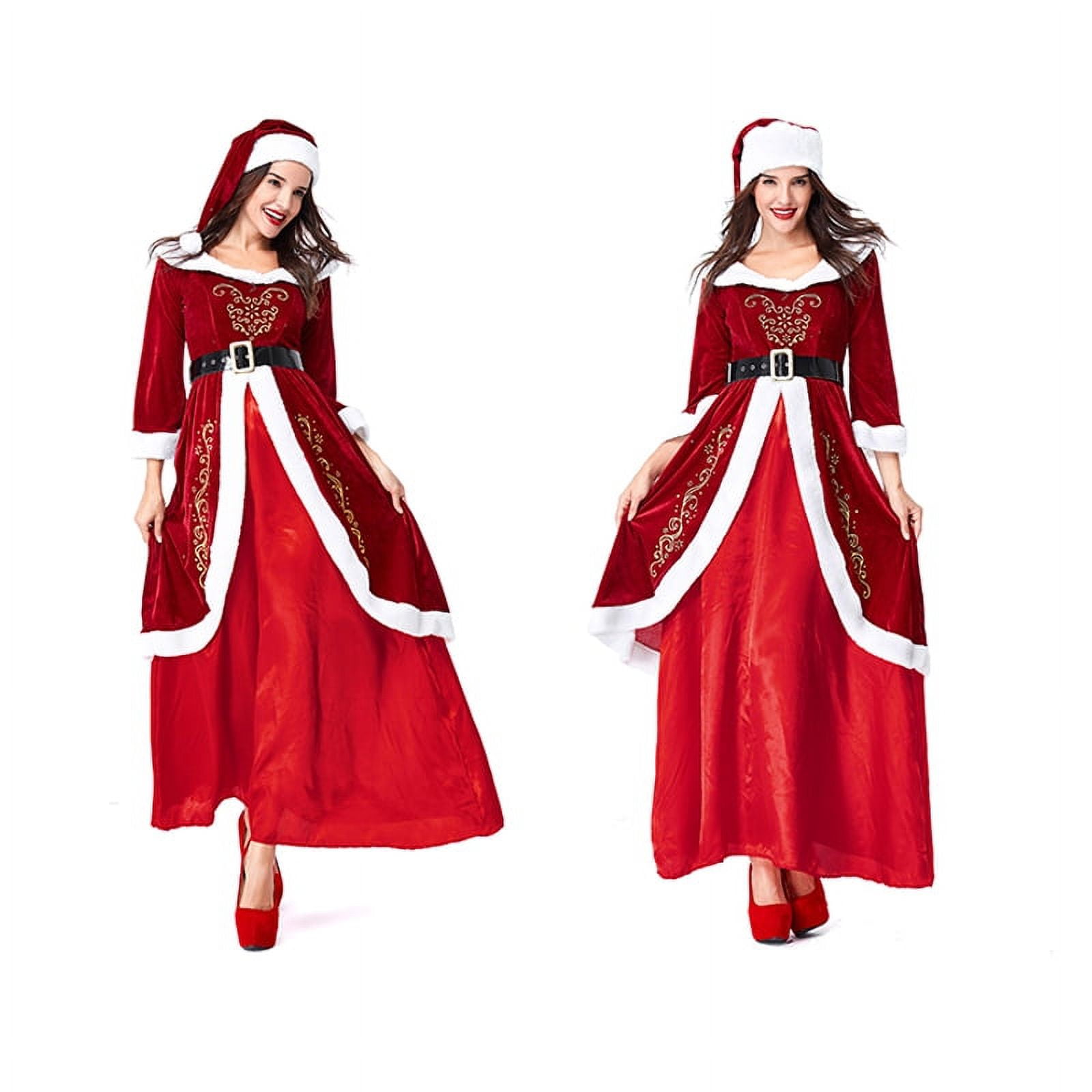 Woman's Christmas Santa Claus Costume Santa Suit Set