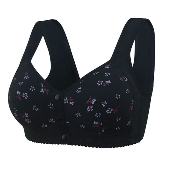 ibuvkizy Woman's Embroidered Glossy Comfortable Breathable Bra Underwear No Rims