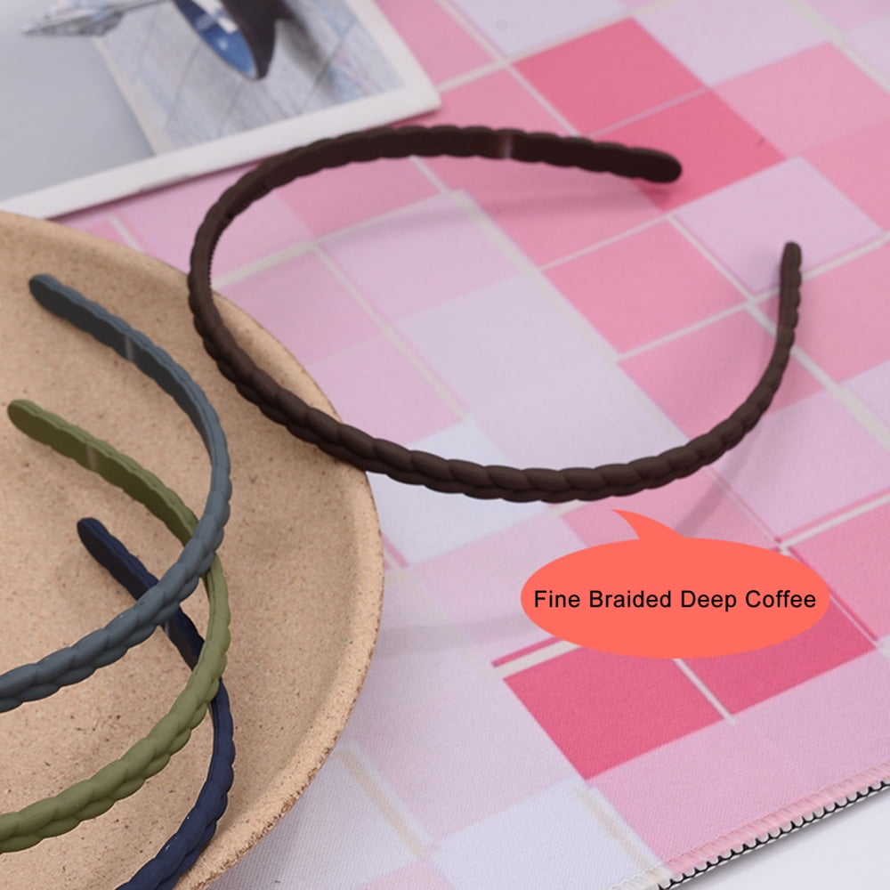 Woman's Hair Hoop Headdress Braid Hairband Morandi Color Hair