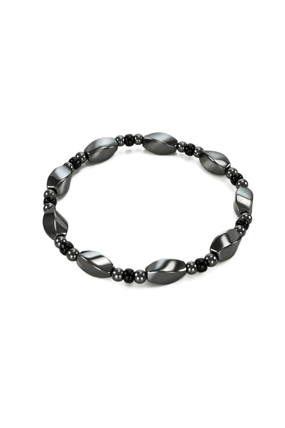 Womans Handmade Hematite Gemstone Stretch Bracelet
