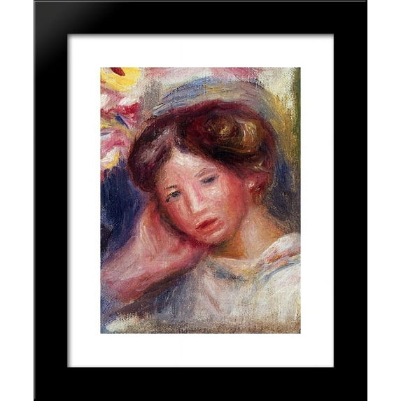 Woman`s Head 20x24 Framed Art Print by Renoir, Pierre Auguste