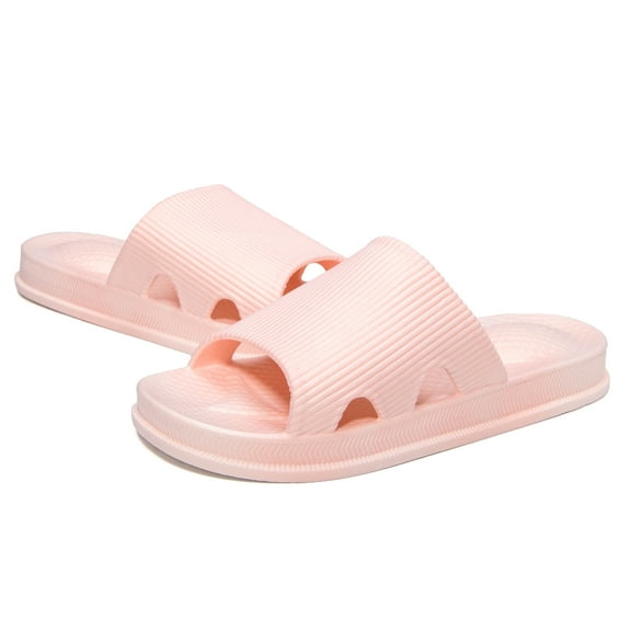 Woman's Indoor & Outdoor Slippers Anti-Slip Shower Sandal Slippers, Quick Drying Bathroom Open Toe House Shoes, Pink