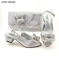 thumbnail image 1 of Woman’s Italian Shoes and Bags Set – Rhinestone Pump Set for Nigerian Wedding Party SILVER - Size 43, 1 of 4