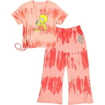 Woman's Lisa Simpson T-Shirt and Jogger Loungewear Set for Juniors Adults - Capri Pants