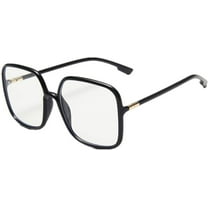 Woman's New Retro Blue Light Blocking Glasses Big frame Nerd Eyeglasses Frame Anti Blue Ray Computer Game Glasses Black
