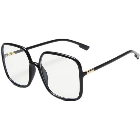 Woman's New Retro Blue Light Blocking Glasses Big frame Nerd Eyeglasses Frame Anti Blue Ray Computer Game Glasses Black