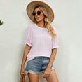 thumbnail image 1 of Woman's Petal Sleeve O Neck Chiffon Floral Ladies Top, 1 of 1
