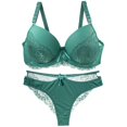 thumbnail image 1 of Woman's Sexy Floral Lace Push Up Bras and Thong Suit Sets Large Size Hollowed Out Soft Cup Everyday Bralette, 1 of 2