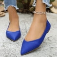 thumbnail image 1 of Woman's Slippers Women's Versatile Casual Pointed-Toe Low-Heeled Plus-Size Shoes Spring/Summer Style Trendy Soft-Soled Comfortable Flat Sandals.,Blue,37, 1 of 7
