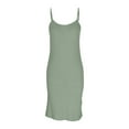thumbnail image 1 of Woman's Solid Sleeveless Dress Sleepshirts Round Neck Adjustable Strap Cami Dresses Light Blue M, 1 of 3