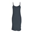 thumbnail image 1 of Woman's Solid Sleeveless Dress Sleepshirts Round Neck Adjustable Strap Cami Dresses Navy XXL, 1 of 4