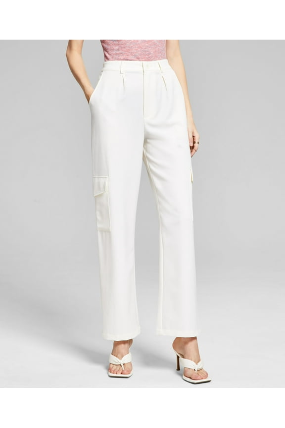 Woman's Straight Cargo Trousers Cream XS