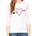 thumbnail image 1 of Woman's Valentine's Day Raglan Shirt, Woman's Raglan Shirts, Valentines Shirts - Heart Arrow, 1 of 1