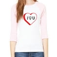 thumbnail image 1 of Woman's Valentine's Day Raglan Shirt, Woman's Raglan Shirts, Valentines Shirts - I Heart U, 1 of 1