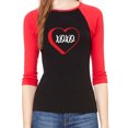 thumbnail image 1 of Woman's Valentine's Day Raglan Shirt, Woman's Raglan Shirts, Valentines Shirts - XOXO, 1 of 1