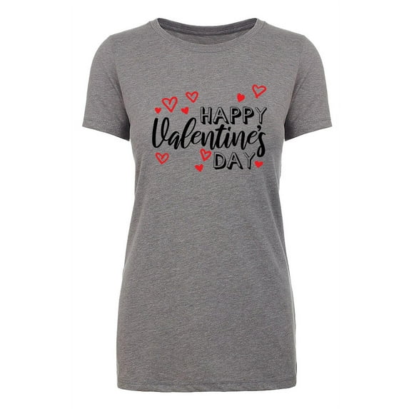 Woman's Valentine's Day T-shirts, Woman's Crew neck shirts, Valentines Shirts - Happy Vday