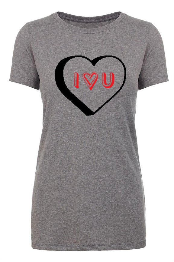 Woman's Valentine's Day T-shirts, Woman's Crew neck shirts, Valentines Shirts - I Heart U