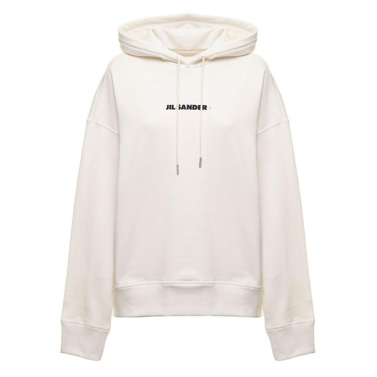 Jil Sander Female White Cotton Hoodie With Logo Print White Sizes 