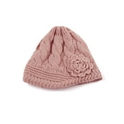 POP FASHIONWEAR Woman's Winter Knit Floral Beanie 338HB-Tan