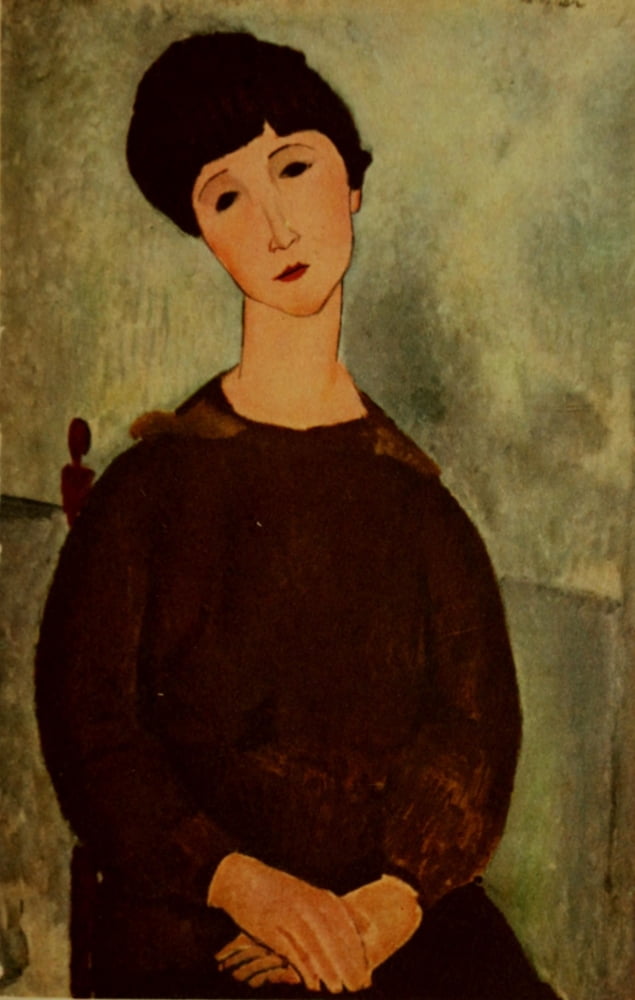 Woman seated Canvas Art - Amedeo Modigliani (18 x 24)