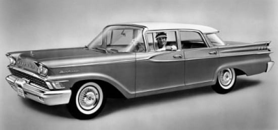 Woman sitting in a 1959 Mercury Monterey Canvas Art - (18 x 24)