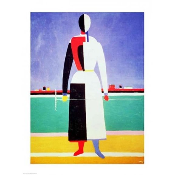 Woman with A Rake Poster Print by Kazimir Malevich - 24 x 36 in. - Large