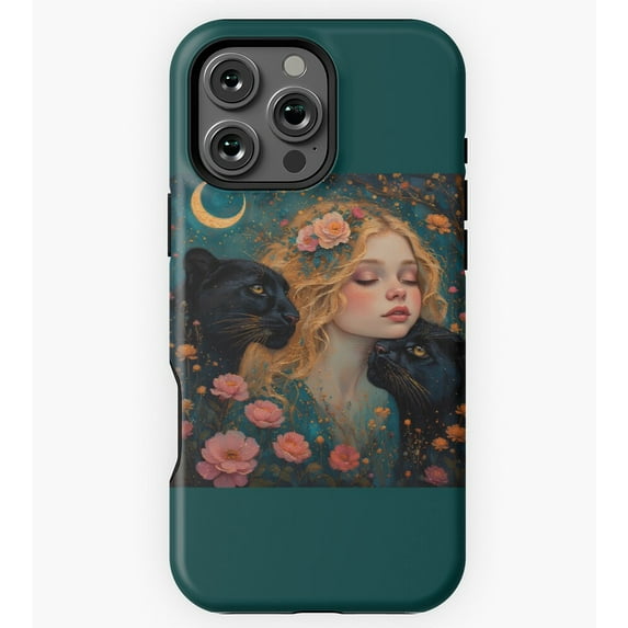 Woman with Black Panther GA942 Phone Case for iPhone 11 to 17 Pro Max