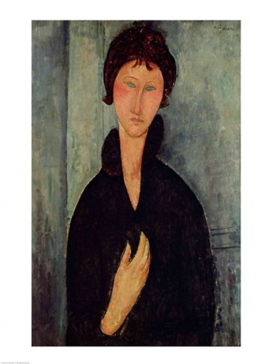 Woman with Blue Eyes c1918 Canvas Art - Amedeo Modigliani (18 x 24)