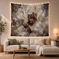 thumbnail image 1 of Woman with Cream White Flowers Portrait Tapestry Wall Hanging, 1 of 7