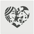 thumbnail image 1 of Woman with Dog Puppy Pet in Heart DIY Cookie Wall Craft Stencil - 7.0 Inch, 1 of 5