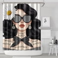 thumbnail image 1 of Woman with Flower 72x84in Shower Curtain,Bathroom Decorative Shower Curtains Set with 12 Hooks,Modern Waterproof Washable Shower Curtain, 1 of 4
