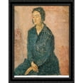 thumbnail image 1 of Woman with Hands Crossed 28x36 Large Black Ornate Wood Framed Canvas Art by Gwen John, 1 of 2