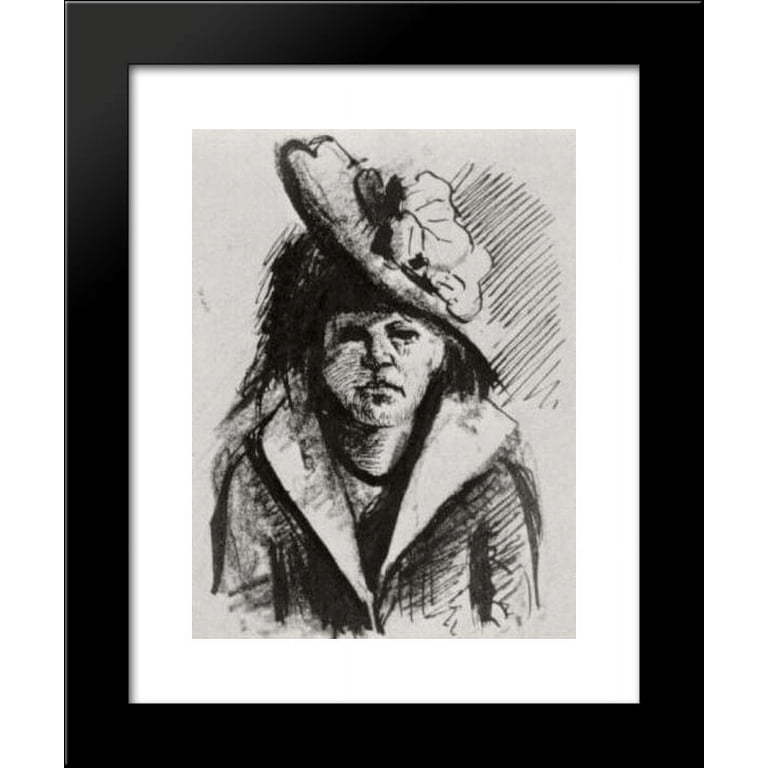Woman with Hat, Half-Length 20x24 Framed Art Print by Vincent van - Main Image