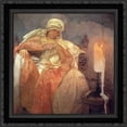 thumbnail image 1 of Woman with a Burning Candle 20x24 Black Ornate Wood Framed Canvas Art by Mucha, Alphonse, 1 of 2