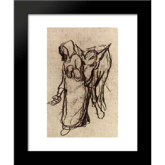 Woman with a Donkey 20x24 Framed Art Print by Vincent van Gogh
