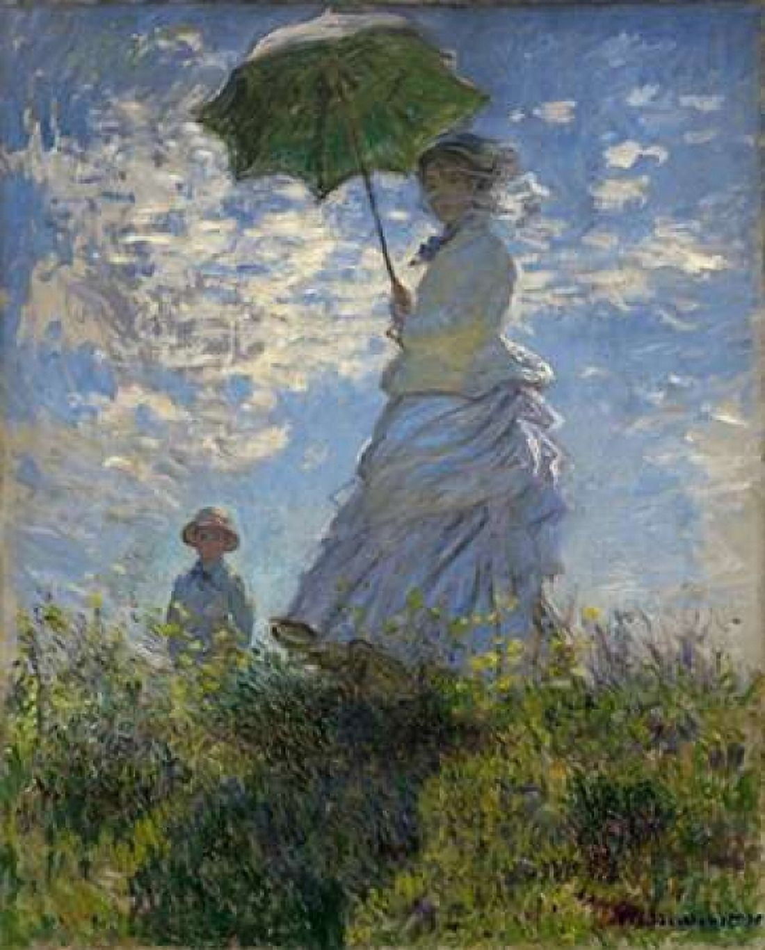 Woman with a Parasol - Madame Monet and Her Son Canvas Art - Claude Monet (20 x 24)