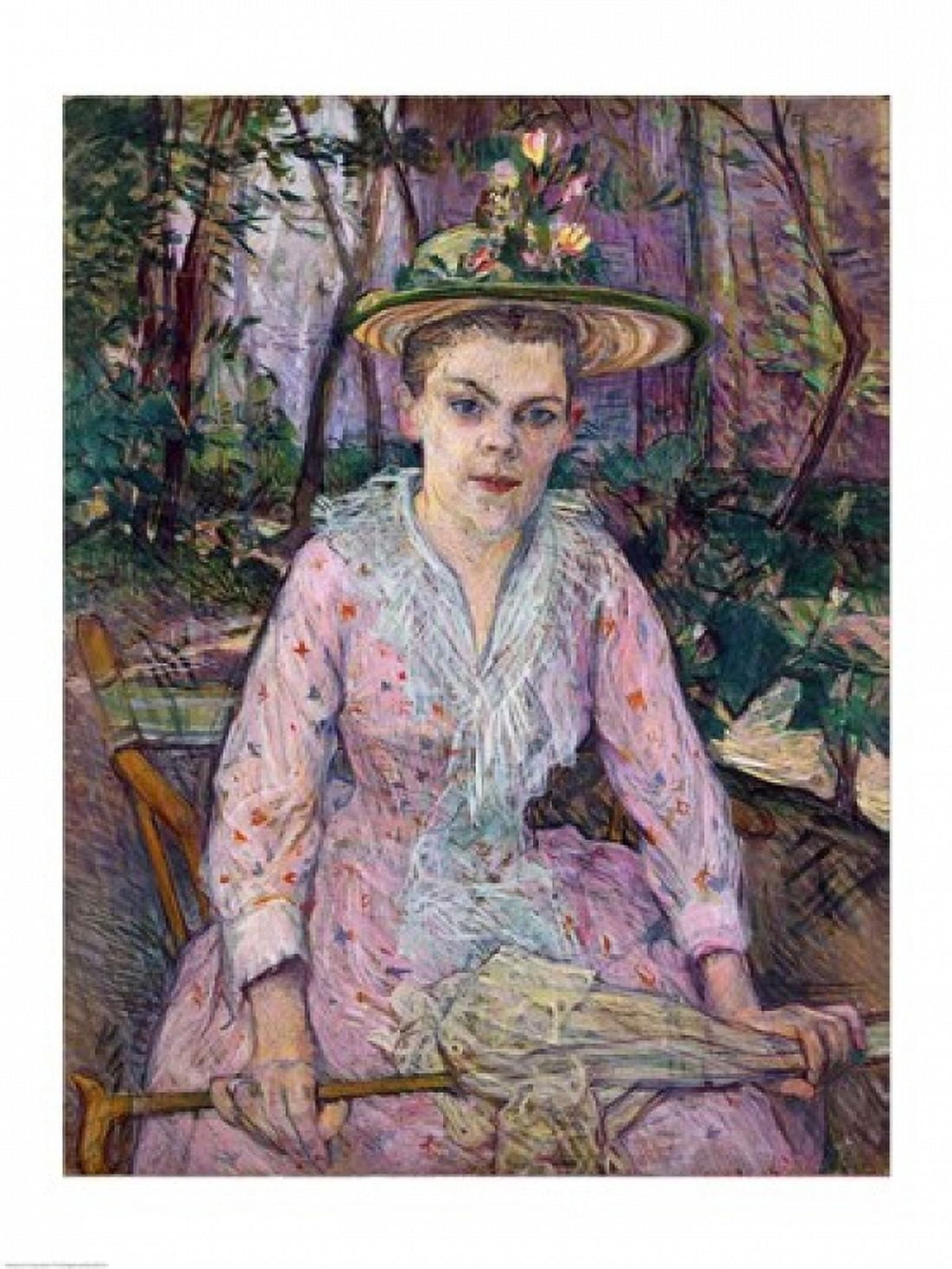 Woman with an Umbrella 1889 Canvas Art - Henri de Toulouse-Lautrec (18 x 24)