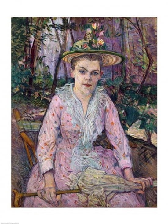 Woman with an Umbrella 1889 Canvas Art - Henri de Toulouse-Lautrec (24 x 36)