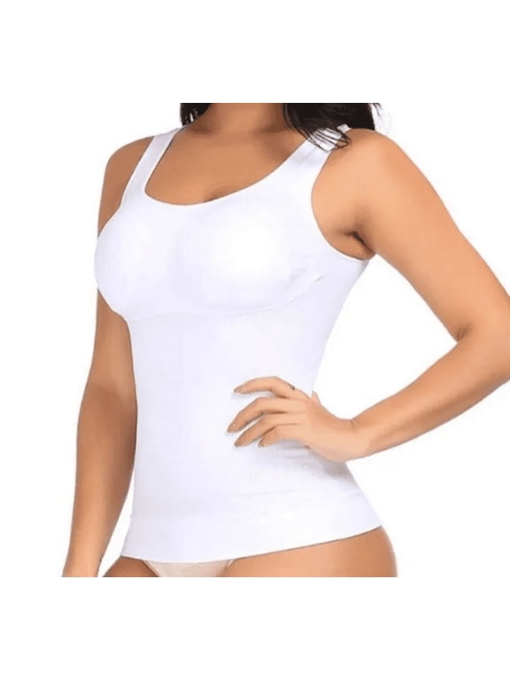 Cami Tank Top w/"5 Zones" InstaShaper Tech WHITE MEDIUM