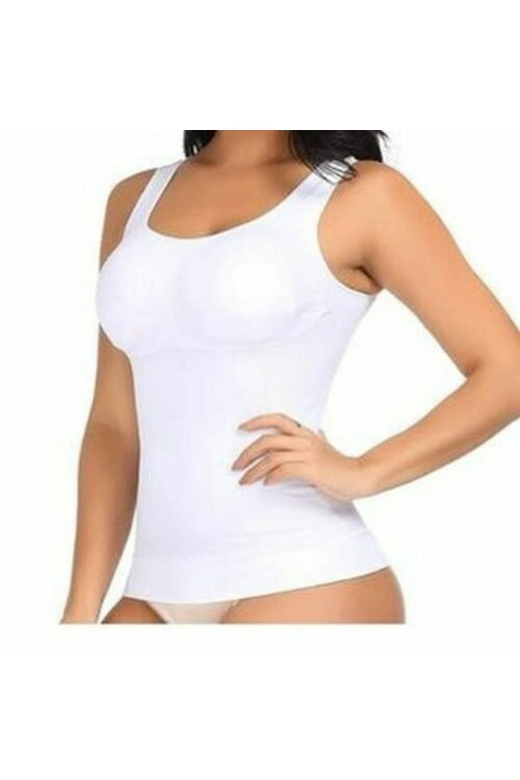Cami Tank Top w/"5 Zones" InstaShaper XL WHITE