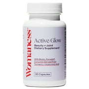 Womaness Active Glow,Biotin Vitamin Supplement for Joint Health,Dry Skin & Thinning Hair,30 Capsules