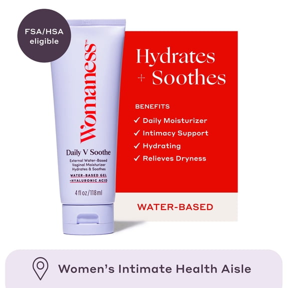 Womaness Daily V Soothe Feminine Vaginal Moisturizer for Menopause Symptoms & Everyday Dryness, Water-Based, 4 fl oz