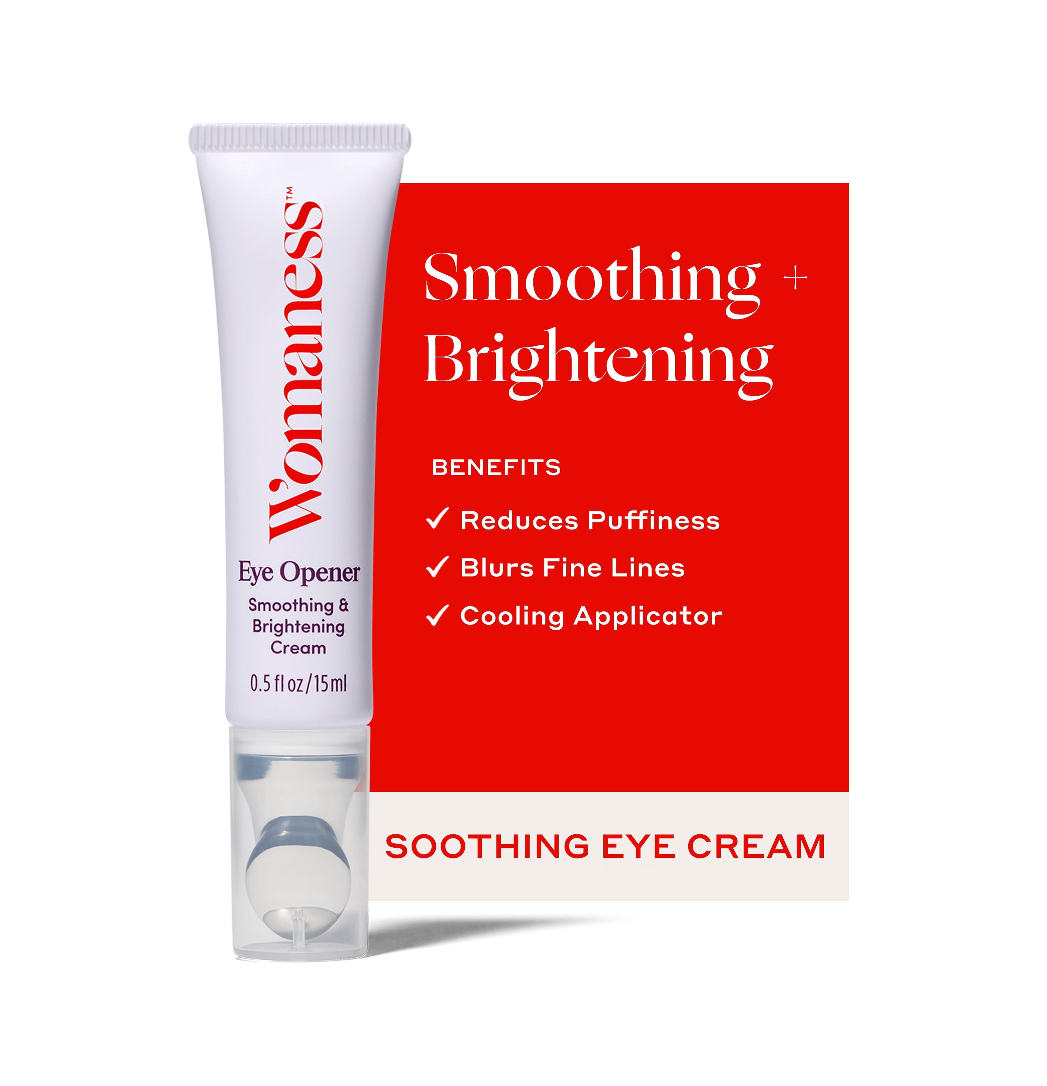 Womaness Eye Opener, Anti Aging, Hydrating, & Moisturizing Under Eye Cream for Dark Circles and Puffiness, 15 ml