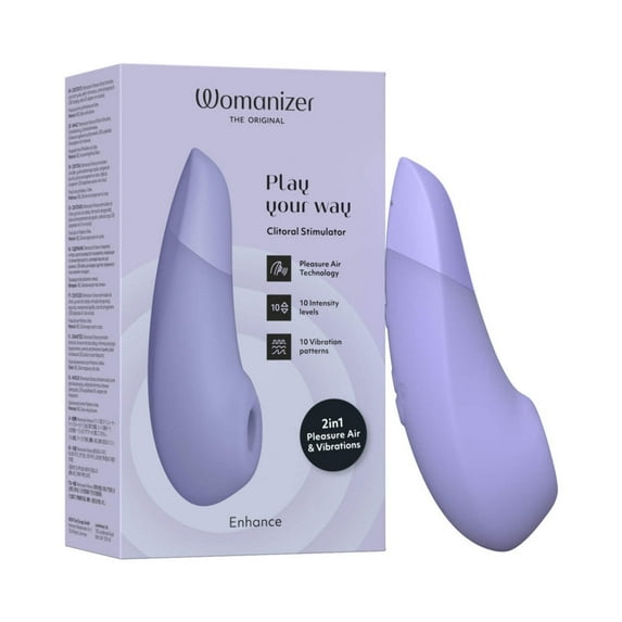 Womanizer Enhance 2-in-1 Clitoral Sucker & Vibrator, Air Pulse & Vibration, Lilac