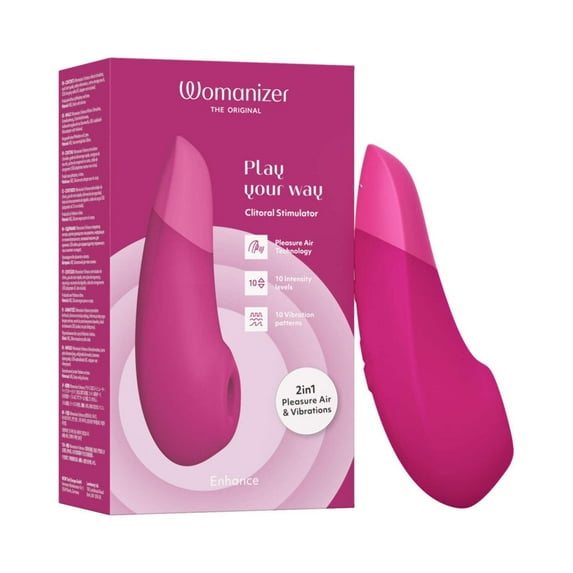 Womanizer Enhance 2-in-1 Clitoral Sucker & Vibrator, Air Pulse & Vibration, Pink